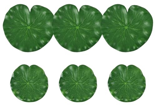 SOFPLATE 1 Caja de 6 nenúfares Artificiales para Estanque Hojas de Loto Espuma Flotante Realista Ideal para Decorar Peceras Estanques Piscinas Fuentes Acuarios Casas Y Patios.