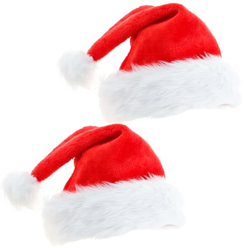 sinirttou Bonnet de Noël Femme et Homme, 2 Pièces Chapeau de Pere Noel, Noël Accessoires pour Fête Décoration et déguisement pour Adulte