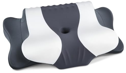 DONAMA Oreiller Cervical Ergonomique Mémoire Forme 2 en 1 | Ergonomique, double hauteur, certifié CertiPUR-US, housse lavable, pour tous dormeurs