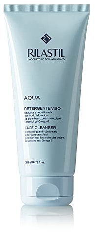 Rilastil Aqua - Limpiador Facial Suave y Cremoso con Acción Hidratante, Reequilibrante y Emoliente para Todo Tipo de Pieles - 200 ml