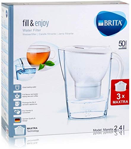 BRITA Marella Cool Water Filter Jug and Cartridges Starter Pack, Blue