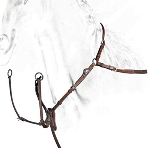 Equiline främre bröstplatta med dubbel reglering läder svart, storlek häst: full