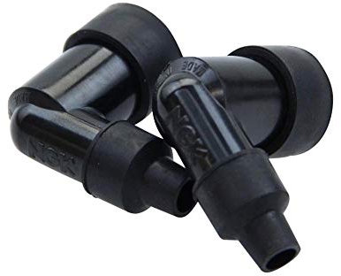 2x Oldtimer Zündkerzenstecker ohne Widerstand 90° NGK LZFH kompakt schwarz
