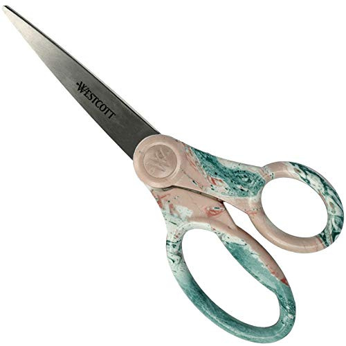 Westcott E-38081 - Tijeras universales con cuchillas de acero inoxidable y asas de plástico, 20,4 cm, color rosa