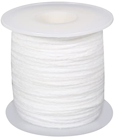 KATELUO Stoppini per Candele 61 m,Stoppini Cerati per Candele,Stoppini Cerati,Stoppini di Cotone per Candele,Stoppini Candele Fai da Te,per Fare Candele,Candele Fai da Te,Lampade a Olio (A)
