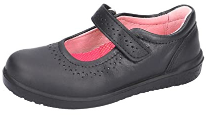 RICOSTA Lassie Ballerines Lillia,Largeur: Normale (WMS),Ballerines,Mary-Jane,Velcro,Communion,école,Noir (Schwarz / 090),33 EU