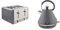 Tower T20051RGG Cavaletto 4 Slice Toaster, Grey and Rose Gold & T10044RGG Cavaletto Pyramid Kettle with Fast Boil, Detachable Filter, 1.7 Litre, 3000 W, Grey and Rose Gold