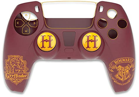 Freaks and Geeks Harry Potter-Coque Silicone + grips pour Manette PS5 - Gryffondor - Rouge