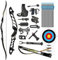 surwolf 68 Bogenschießen Takedown Recurve Bogen 18~38LBS Wettbewerb Recurvebogen Set Erwachsene Wettbewerb Bogen Recurvebogen Sportbogen (38lbs, schwarz Set)