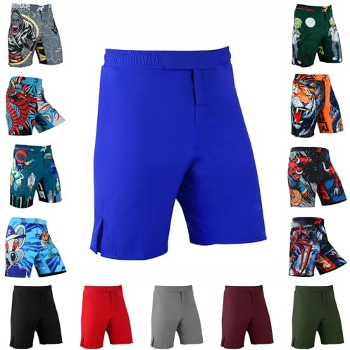 Roar Kids Mixed Martial Arts MMA Shorts BJJ Cross Training Gym Boxing Grappling Kickboxing Muay Thai Workout Shorts (US, Alpha, Large, Regular, Blue)