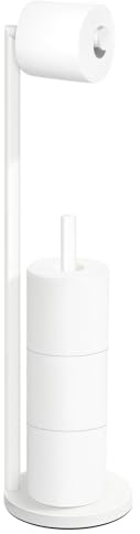 Toilet Paper Holder Stand,Toilet Paper Holder Free Standing,White Toilet Stand Holder for 4 Rolls,Toilet Paper Storage by Bathth