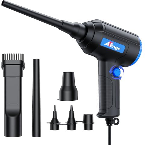 ATEngeus Elektrische Staubgebläse, 500W Druckluft, Druckluftspray Staubgebläse mit stufenloser Geschwindigkeit für Laptop, PC, Bürogeräte,Sofa