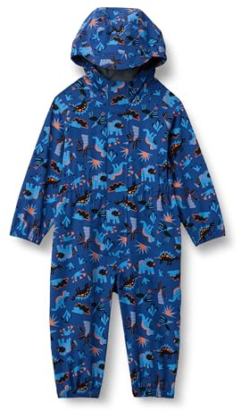 Amazon Essentials Unisex Toddlers' Waterproof Rain Suit, Blue Dinos, 4T
