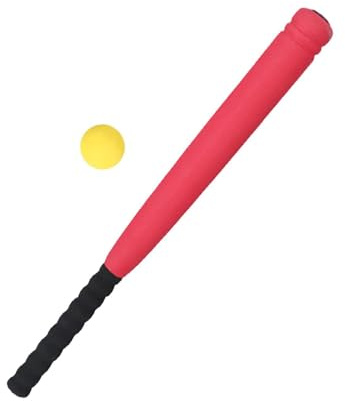 ICDKOYK Roligt sportbasebollträ och bollset övning engagerande robust lättviktigt pedagogiskt verktyg för barn basebollträ bollset för barn träning, Röd, 24 tum