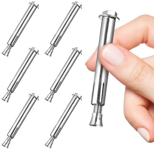 COLLBATH Tornillos de Expansión para Reductores de Velocidad de Hierro, Resistentes a Deformaciones y Distribución Uniforme para Equipos en Carreteras de Concreto, 10 Piezas