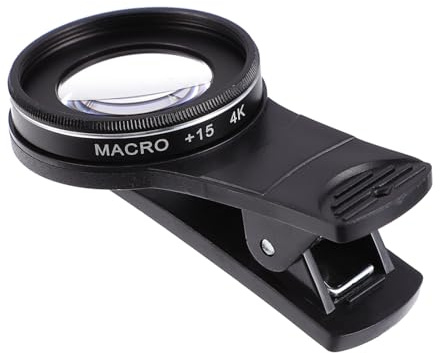 GRADENEVE Lente Macro para Teléfono Clip, 37mm, 15x, Aleación de Aluminio Aeronáutico y Vidrio, Resistente al Agua para Fotografía Clara y Cercana