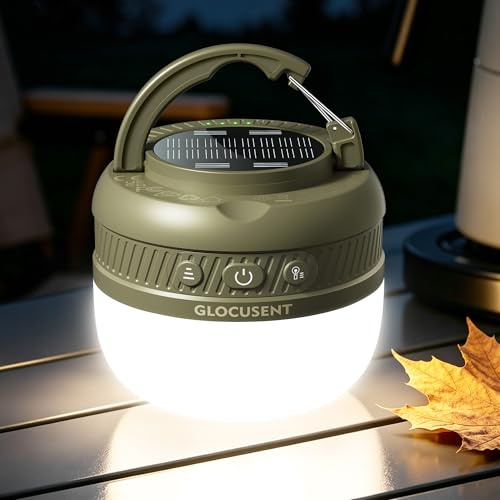 Glocusent Lampe Camping Rechargeable, 120Hrs Format de Poche Lampe de Tente