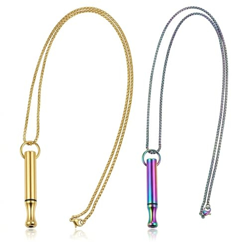 Godneei 2 Collier de Respiration pour Arrêter de Fumer, Raucher Ersatz Naturel, Raucherentwöhnungspfeife Anti-Stress, Rauchfrei Hilfsmittel pour Adulte (Coloré, or)