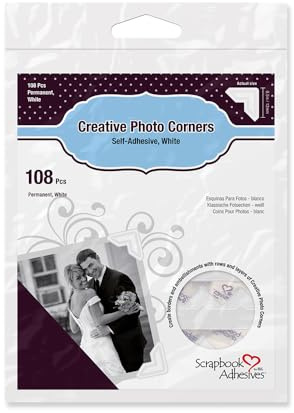 SCRAPBOOK ADHESIVES BY 3L Lot de 108 Autocollants pour Scrapbooking 3L - pour Photos - Blanc