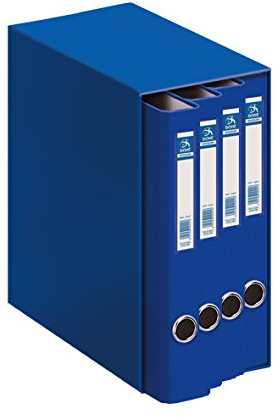 Dohe - Archivadores 2 Anillas (4 uds.) - Tamaño Folio 29x35,5 cm, Caja Protectora, Material de oficina - Azul