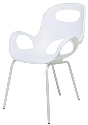 Umbra OH Chair, Bequemer Stuhl für den Innen- und Außenbereich, Wetterbeständig, Weiß