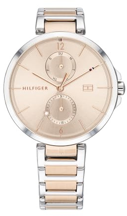 Tommy Hilfiger Montre Analogique Multifunction à Quartz pour Femme avec Bracelet en Acier Inoxydable à Deux Coloris - 1782127