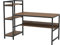 Dripex Holz Schreibtisch mit Ablage Computertisch, PC-Tisch Bürotisch Officetisch Stabile Konstruktion Tisch für Home Office (136cm Braun)
