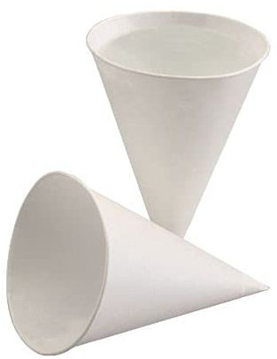 PAPSTAR Spitzbecher, Zuckerrohrpapier 100 ml Ø 7 cm, 9,5 cm weiss 88617 Zuckerrohrbecher Kegelbecher Einwegtrinkbecher, 5000 Stück