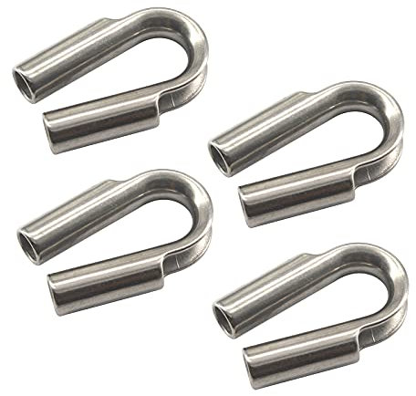 M10 Ditale per fune metalliche in acciaio inox 304, clip per fune metalliche (4 pezzi)