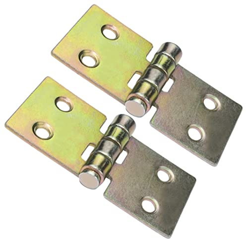 AERZETIX - C57912 - Lot de 2 charnières universelles rectangulaires 50x25 mm à 4 trous - élément de liaison pour menuiserie - en acier zingué jaune