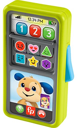 Fisher-Price Laugh & Learn Baby & Toddler Toy 2-in-1 Slide to Learn Smartphone with Lights & Music for Ages 9+ Months​