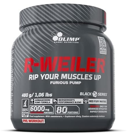 OLIMP “R-Weiler” Pre Workout Booster Pulver 480g - Vitamin B Komplex Und Koffein - Beta-Alanin - Ergänzung Ohne Zucker - Getränkepulver Für Energy Drink (Raging Cola)