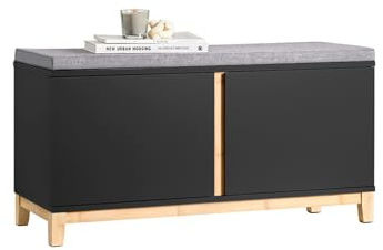SoBuy Sittbänk med 2 dörrar Skobänk Bänk med förvaring FSR117-SCH