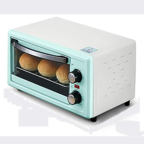 BTURYT Horno eléctrico de 11 L, Ahorra Espacio, Mini Horno multifunción, Horno de Mesa Ajustable de Temperatura con Alfombrilla Antideslizante, Horno Tostador fácil de Limpiar (Color: Verde Menta)