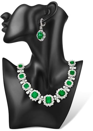 Flexzion Jewelry Bust Display Stand - Black Resin Mannequin Earring Stand for Selling & Displaying - Necklace Bust Display Holder for Show, Boutique, Small Business & Retail