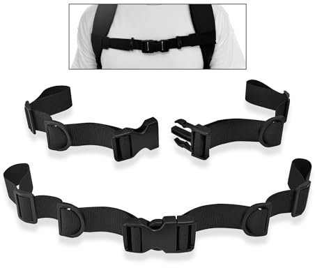 UBRAVE 2 Stück Rucksack Brustgurt,Verstellbarer Brustgurt Rucksack,Schnellverschluss Rucksackgurt,Verstellbarer Rucksack Heavy Duty Schultergurte,Für Schulranzen Joggen Und Wandern, Schwarz