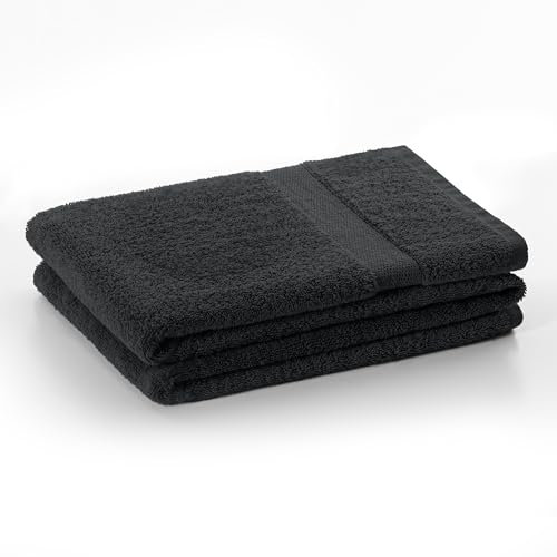 DecoKing Badetuch 70x140 cm Baumwolle Qualität 525g/m² Grafit anthrazit Duschtuch saugfähig Marina