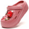 SECHRITE Sabots Femme Platform Sabots De Jardin Femmes Chaussure De Jardin Pantoufle Confortable Mules à Semelles Compensées avec Breloques Plastique Léger Infirmiere Medical Hopital Travail Rouge 36