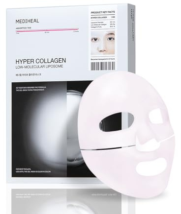 Mediheal Hyper Collagen - Collagen Real Deep Mask, Overnight Firming & Hydrating Gel Mask, Pore Appearance Refining, Plumping & Elasticity Care, Korean Skincare (10ea)