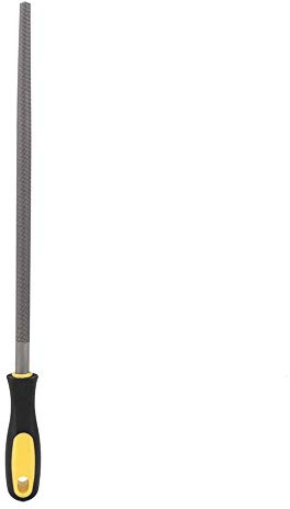 HAOHIZE Rat Tail File, 12in Round Mill Steel File with Ergonomic Handle, Premium Durability Eco-Friendly Construction for Metal Projects (12-inch Medium Tooth Round File with Handle)