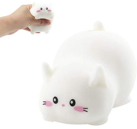 Jouet anti-stress en forme de chat blanc - Jouet amusant pour enfants et adultes - Jouet anti-stress pour soulager le stress et apaiser