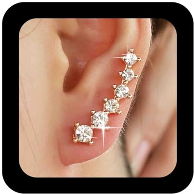 Enautoabs Boho Cristallo Orecchio Scalatore Orecchini Oro Cz Scalatore Strisciante Orecchini Strass Orecchini Orecchino Cristallo Cluster Orecchini Gioielli Per Le Donne