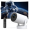 Mini Proyector, Proyector de Video Portátil con Enfoque Remoto y Soporte FHD 4K 1080P, 350 lúmenes ANSI, WIFI6 & Bluetooth 5.4, Proyector Inteligente para Cine en Casa en el Dormitorio