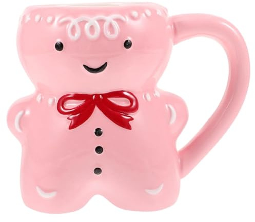 Pepparkaksman mugg 350 ml söta keramiska julmuggar tecknad med handtag nyhet tekopp för kvinnor tjej present – sött kaffe
