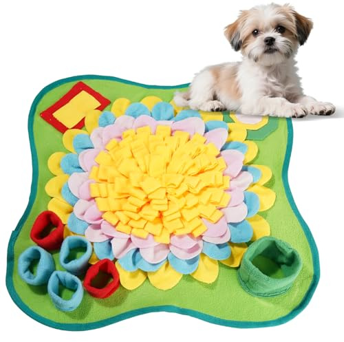Romon Tapis de Fouille pour Chien – 50x50 cm, Tapis de Fouille en Polaire Coloré, Jouet d'Occupation pour Chien, Chat et Lapin, Antidérapant, Lavable et Pliable