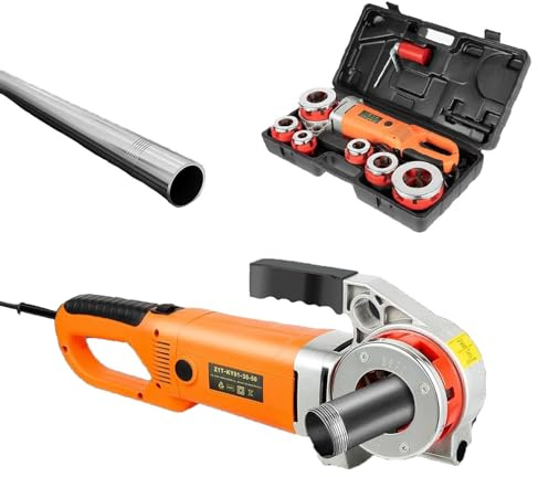 Filettatrice elettrica per tubi da 2300 W, macchina filettatrice portatile con 6 matrici e valigetta, per tubi da 1,2 a 2 pollici, per un'efficiente lavorazione idraulica