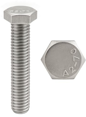 Skruvar i rostfritt stål M8 x 150 mm, helgängad, sexkantshuvud (M8 x 150) – rostfritt stål A2 (304) – skruvar huvud H (TH) – DIN 933: 5 st. ProRaje