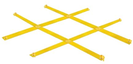 Grande set di gioco da lancio 120 x 120 cm con picchetti da terra, gioco da giardino per divertimento in famiglia e festival, giallo a