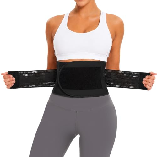 Voarge Waist Trainer Belt Back Brace Cincher Trimmer Waist Trainer, Slimming Sculpt Touch Sweat Belt for Tummy Control Workout Fitness, Unisex