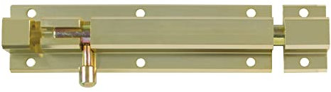 Amig - Pasador de Sobreponer para Puertas Mod.501 - Pestillo de Seguridad para Cierre Horizontal o Vertical - De Aluminio con Acabado Dorado - Medidas: 250 x 40 mm - Incluye Tirafondos